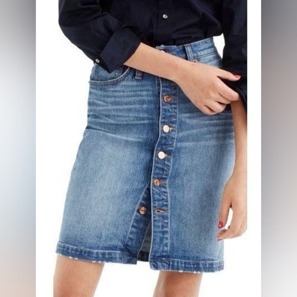 J. Crew Jeans Button Front Denim Skirt 26P